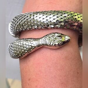 WHITING & DAVIS SNAKE SLAVE Upper Arm WRAP BRACELET Mesh Double Coil Serpent